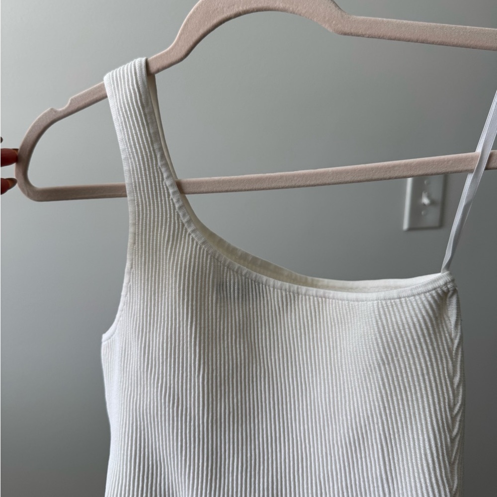 Babaton Ivory Ribbed Knit Top